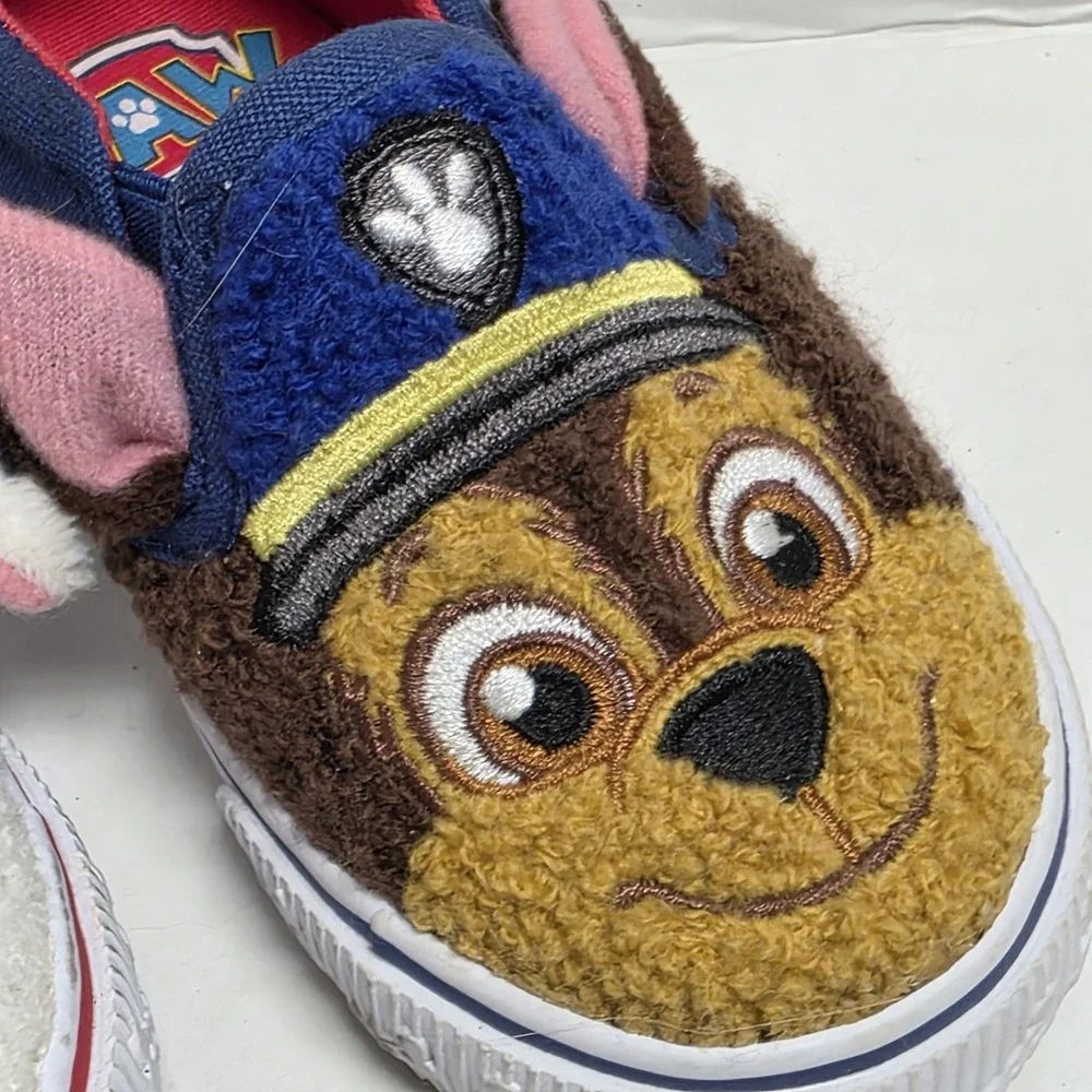 Paw Patrol Characters Toddler Kids Fleece Slip-On Sneakers Size 5 Fuzzy